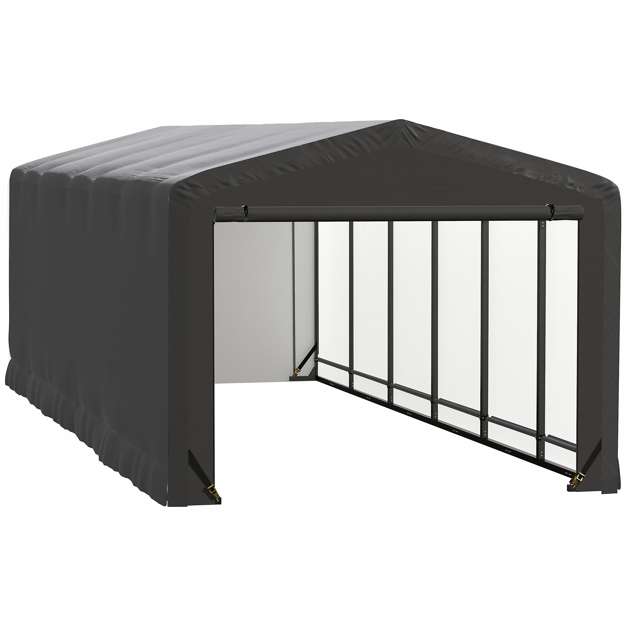 ShelterLogic ShelterTube Wind and Snow Rated Garage - 10ft. x 27ft. x 8ft., Gray, Waterproof, Industrial-Strength Steel Frame, Model# SQAACC0103C01002708